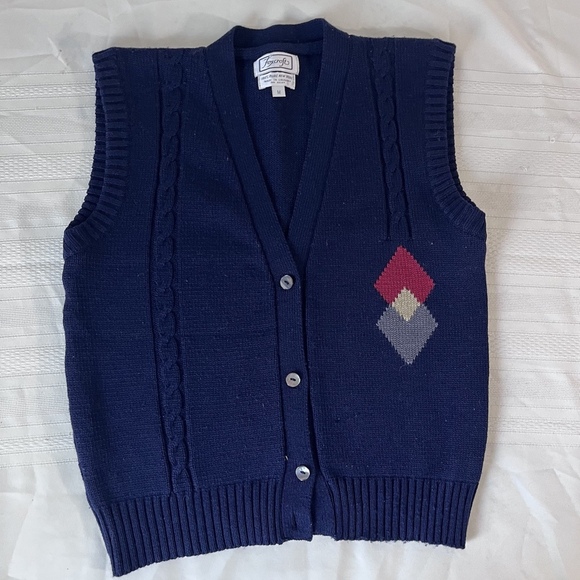 Foxcroft Other - Vintage Foxcroft Virgin Wool Blue Preppy Medium Men’s Sleeveless Vest Academic